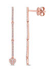  1/5 ct. t.w. Diamond Linear Drop Earrings in 14K Rose Gold