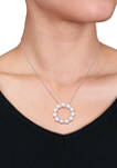 Cultured Freshwater Pearl and 1/5 ct. t.w. Diamond Circle Pendant with Chain in Sterling Silver