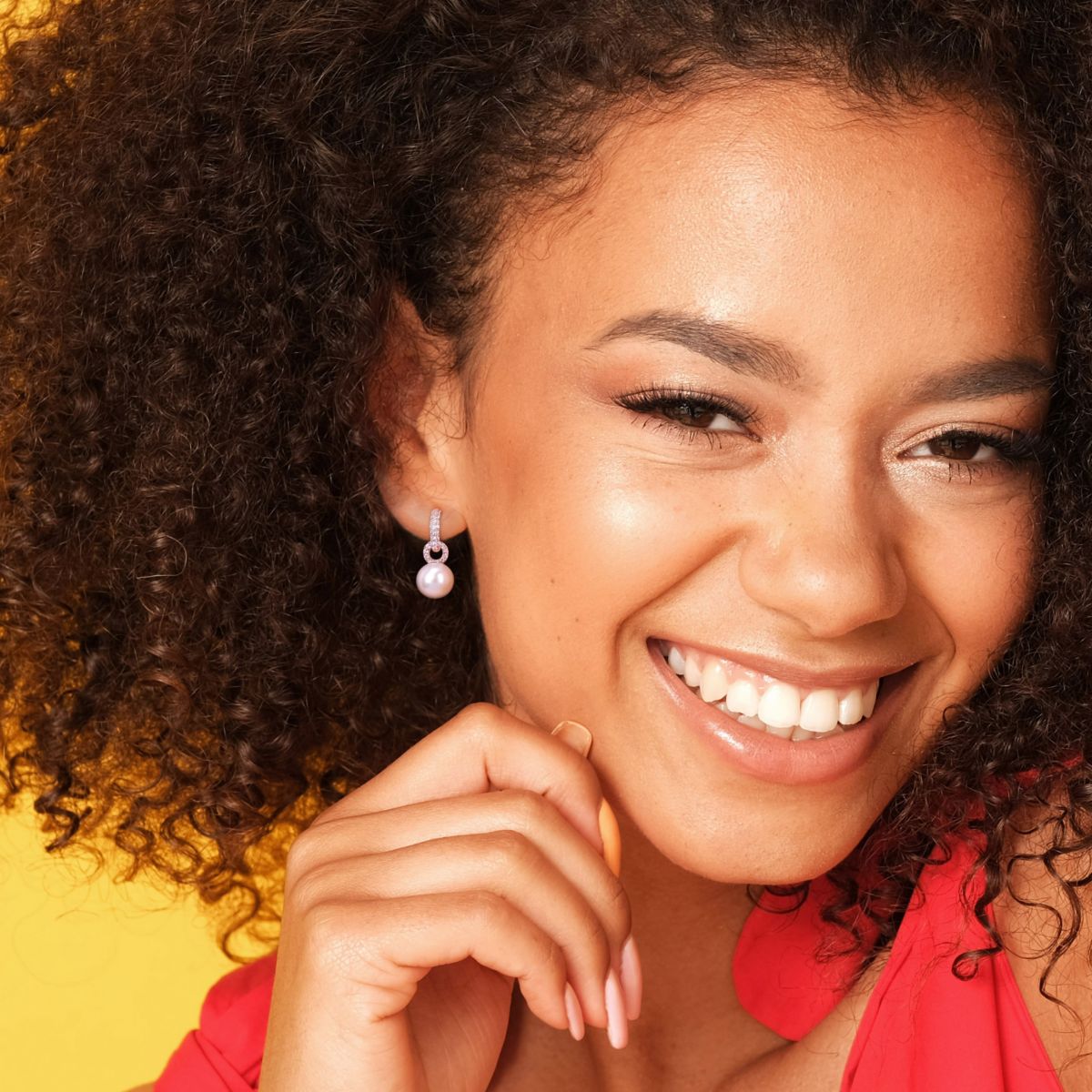 11-12MM Freshwater Cultured Pearl and White Topaz Drop Earrings in Sterling Silver