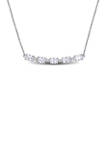 3 ct. t.w. White Sapphire and 1/7 ct. t.w. Diamond Bar Necklace in 14K White Gold 