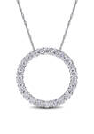 2.2 ct. t.w. Lab Created Moissanite Circle Pendant With Chain in 10K White Gold
