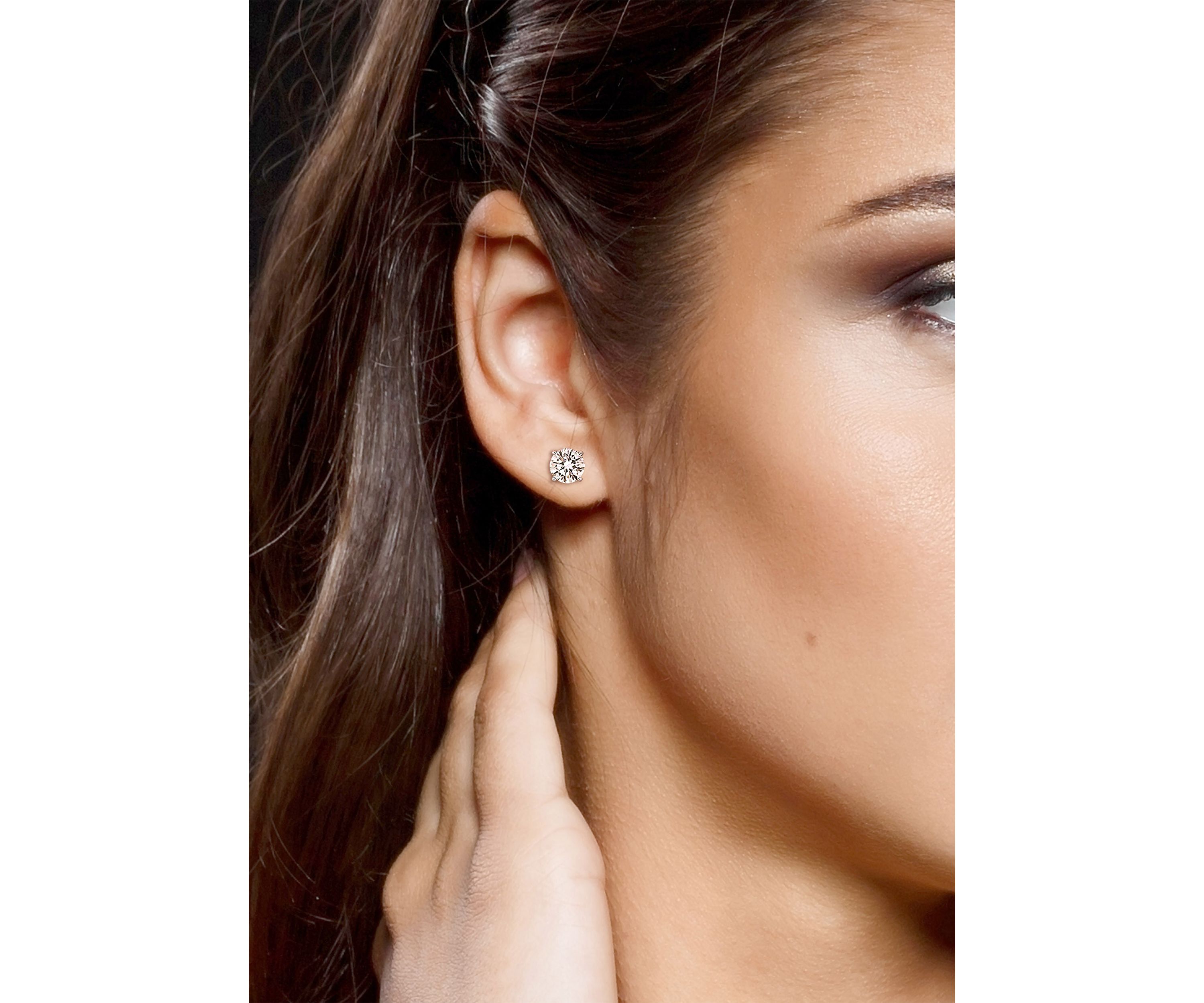 4 ct. t.w. Created Moissanite Solitaire Stud Earrings in 14k White Gold
