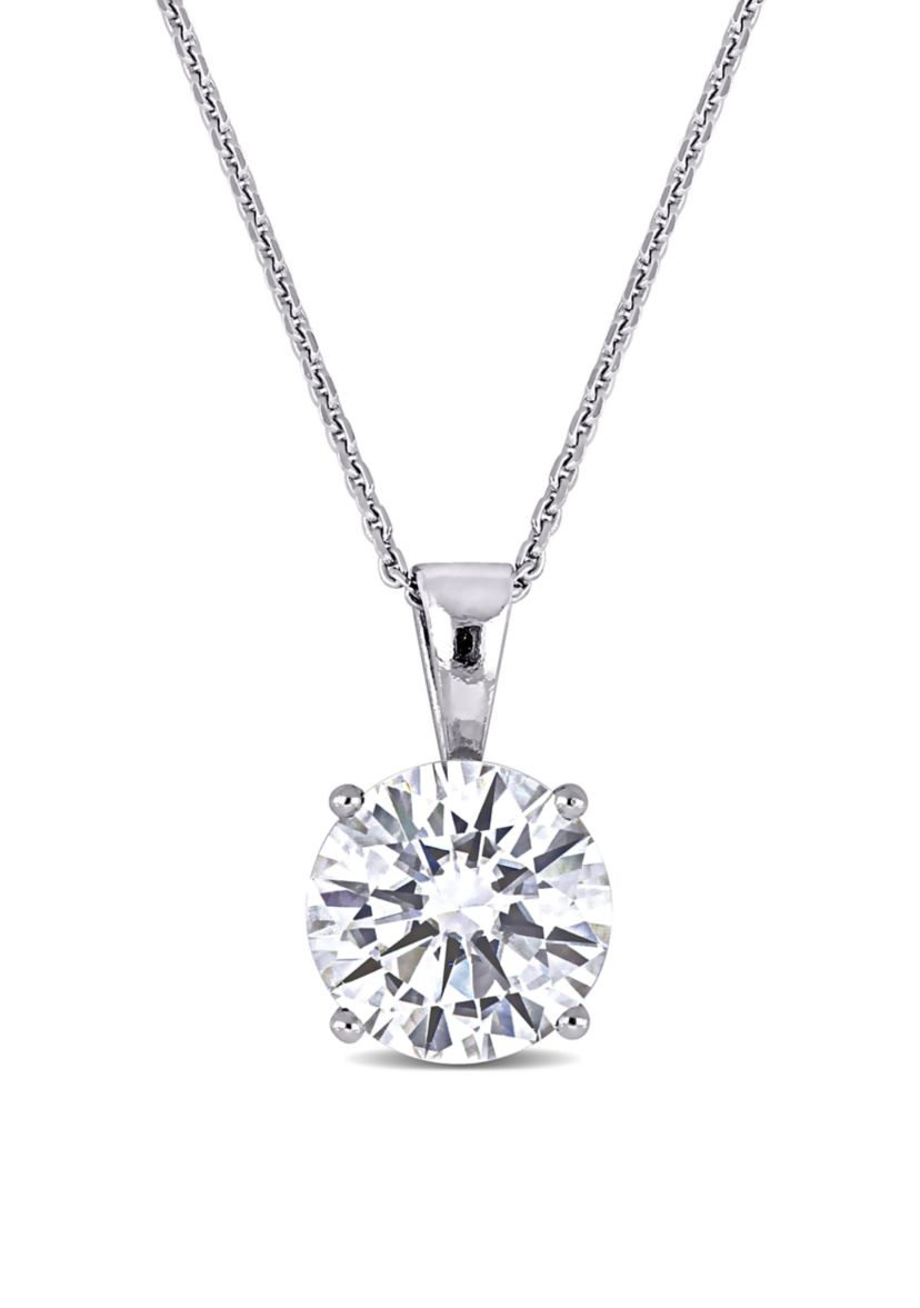 Lab Created 2 ct. t.w. Moissanite Solitaire Pendant with Chain in 14k White Gold