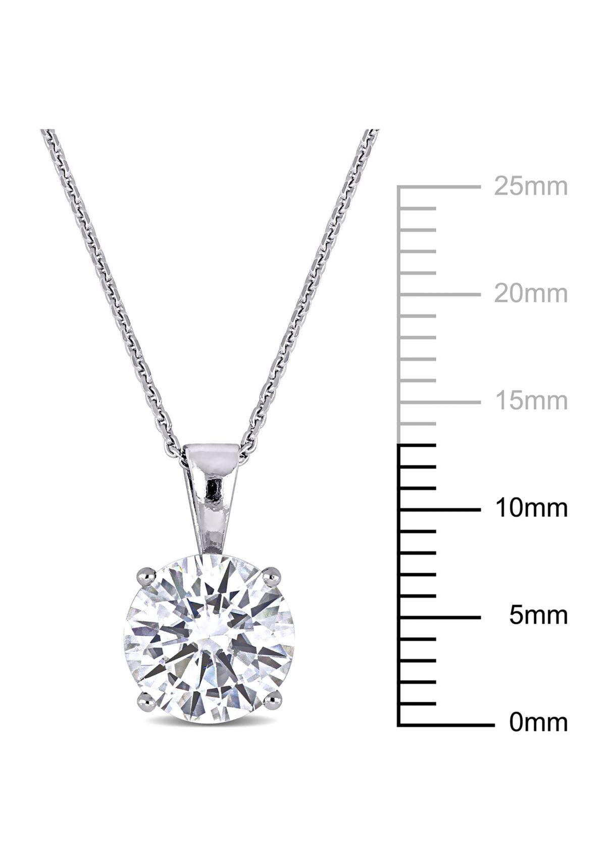 Lab Created 2 ct. t.w. Moissanite Solitaire Pendant with Chain in 14k White Gold