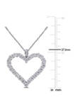 2.4 ct. t.w. Lab Created Moissanite Heart Pendant with Chain in 14K White Gold