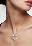 2.4 ct. t.w. Lab Created Moissanite Heart Pendant with Chain in 14K White Gold