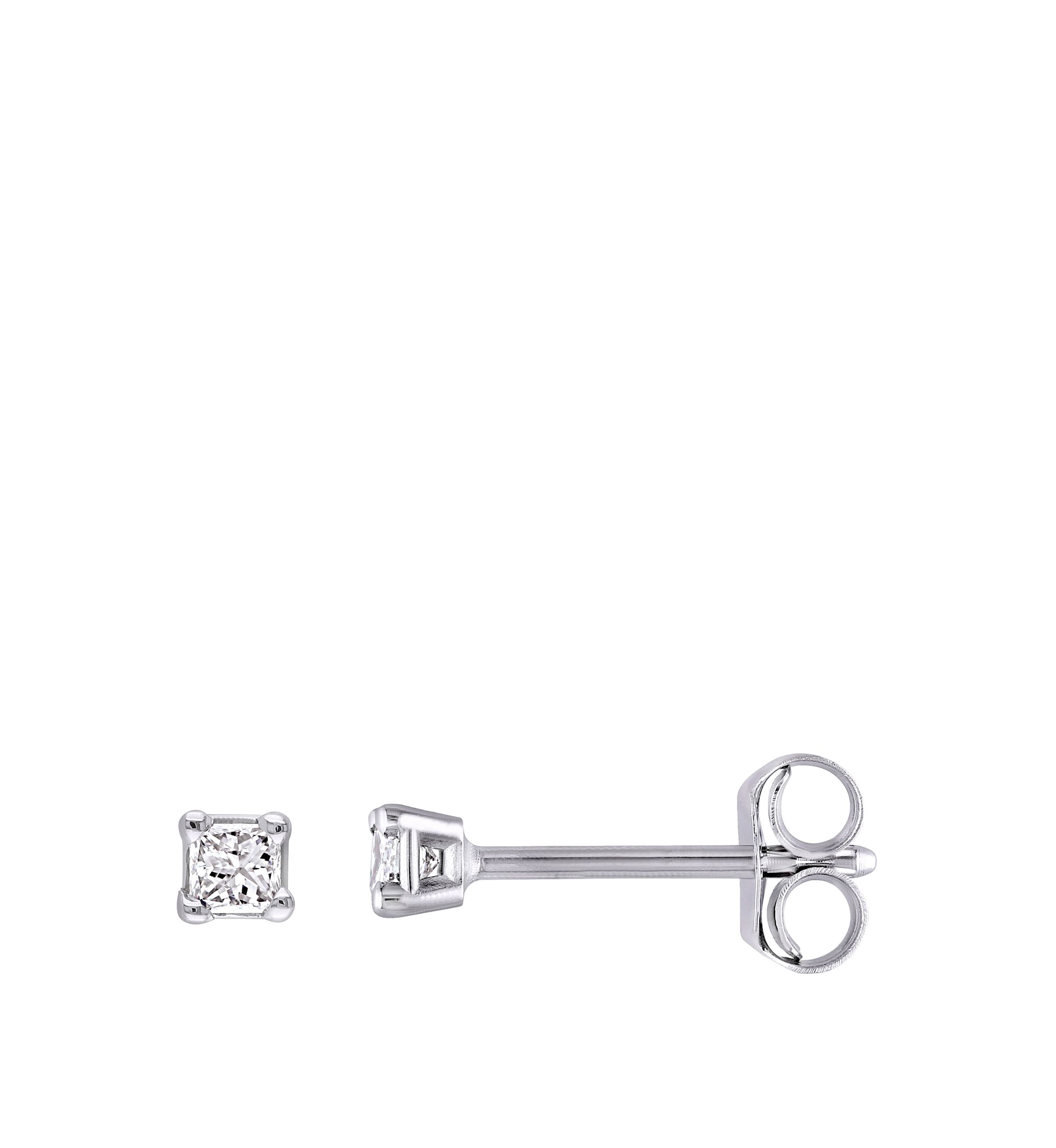 1/10 ct. t.w. Princess Cut Diamond Stud Earrings in 14K White Gold