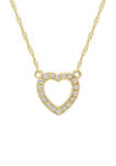 1/10 ct. t.w. Diamond Heart Necklace in 14K Yellow Gold