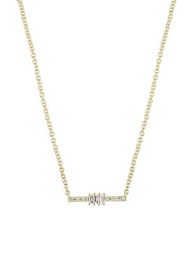 Belk & Co 1/10 Ct. T.w. Diamond Bar Necklace In 14K Yellow Gold