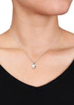 1/10 ct. t.w. Diamond and 8 to 8.5 Millimeter Cultured Freshwater Pearl Accent Swirl Pendant with Chain in 10k White Gold