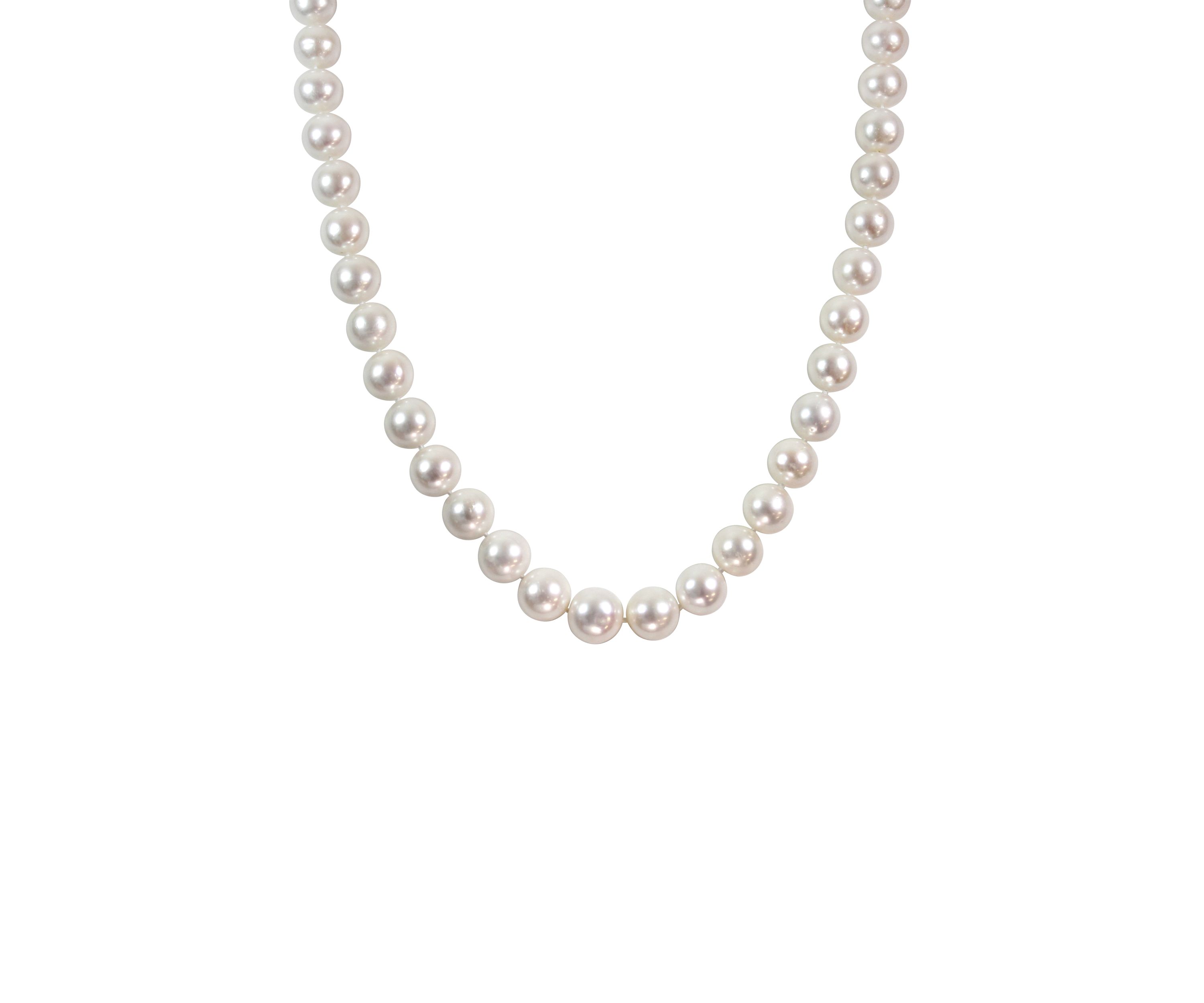 13.5-15 Millimeter Cultured Freshwater Pearl Strand Necklace with 14K White Gold