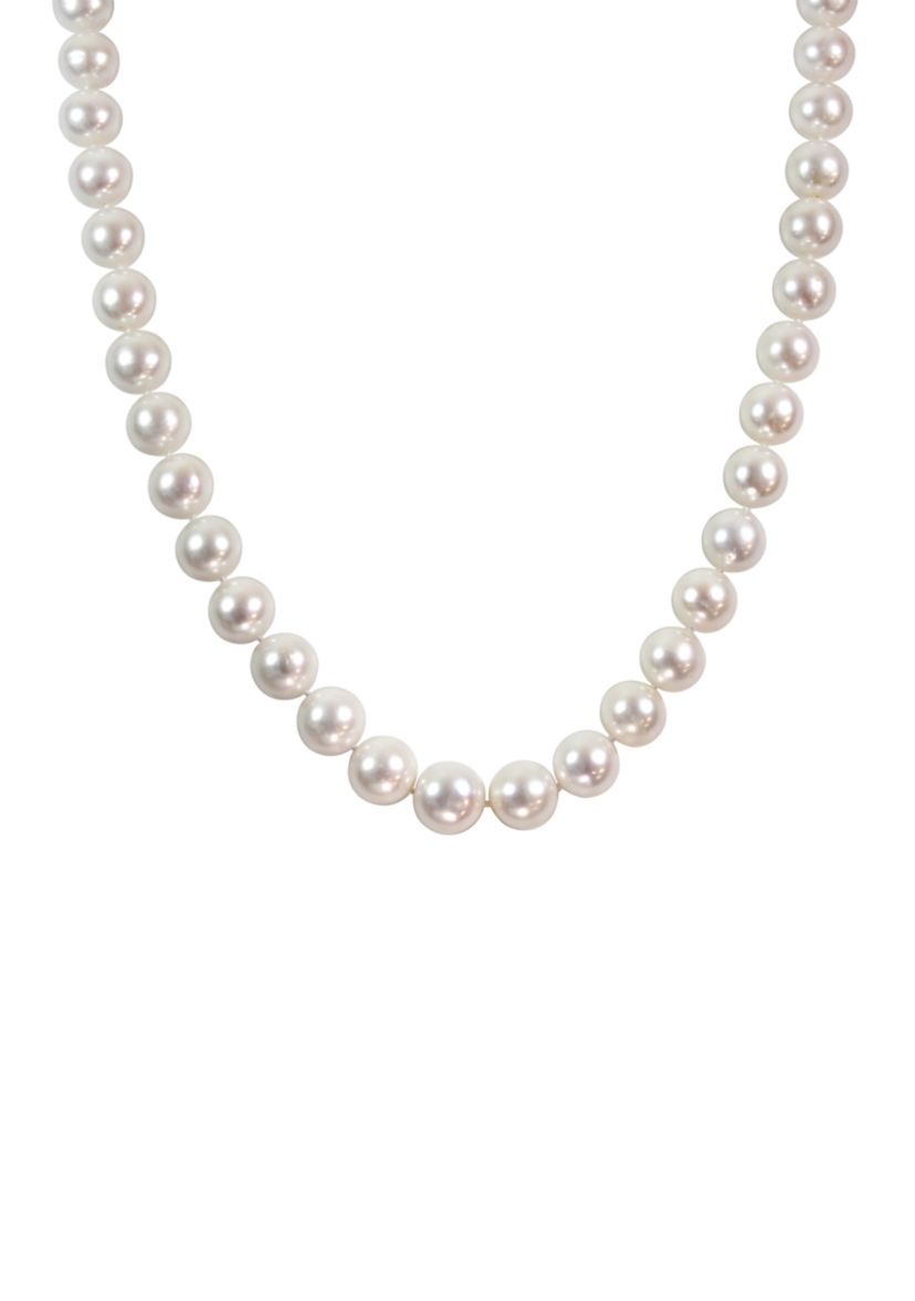 13.5-15 Millimeter Cultured Freshwater Pearl Strand Necklace with 14K White Gold