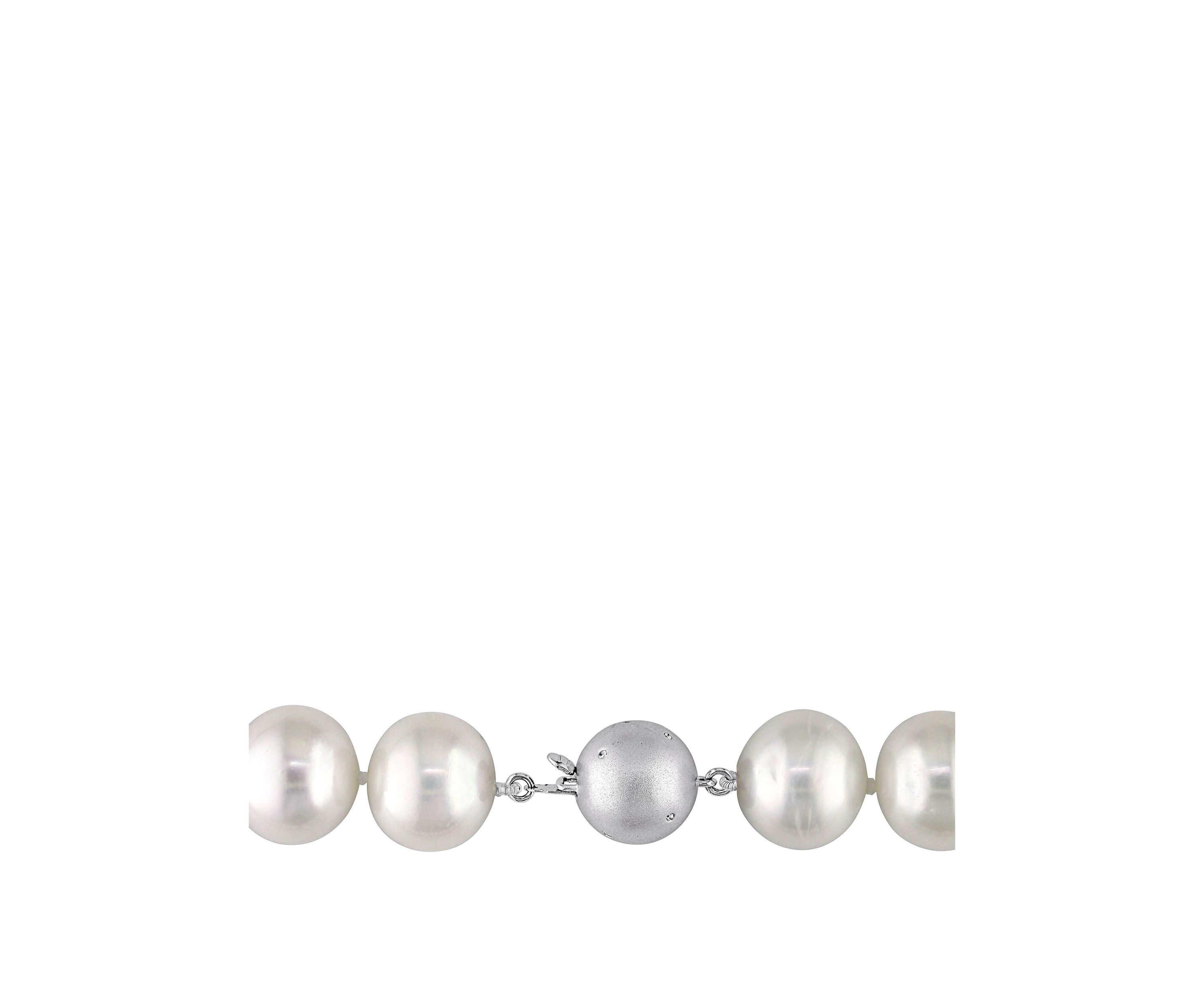 13.5-15 Millimeter Cultured Freshwater Pearl Strand Necklace with 14K White Gold