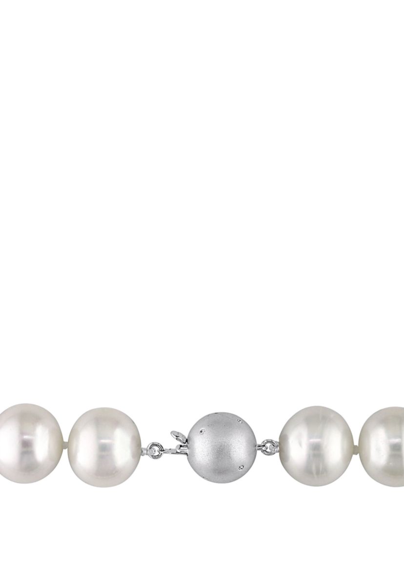 13.5-15 Millimeter Cultured Freshwater Pearl Strand Necklace with 14K White Gold