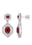 4.88 ct. t.w. Ruby and 5/8 ct. t.w. Diamond Dangle Earrings in 14K Two Tone Gold