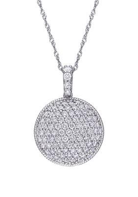 Belk & Co 1.13 ct. t.w. Diamond Circular Pendant with Chain in 14K White Gold