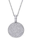 1.13 ct. t.w. Diamond Circular Pendant with Chain in 14K White Gold
