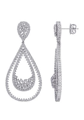 Belk & Co. Freshwater Pearl & Diamond Drop Earrings in 10K Yellow Gold ...
