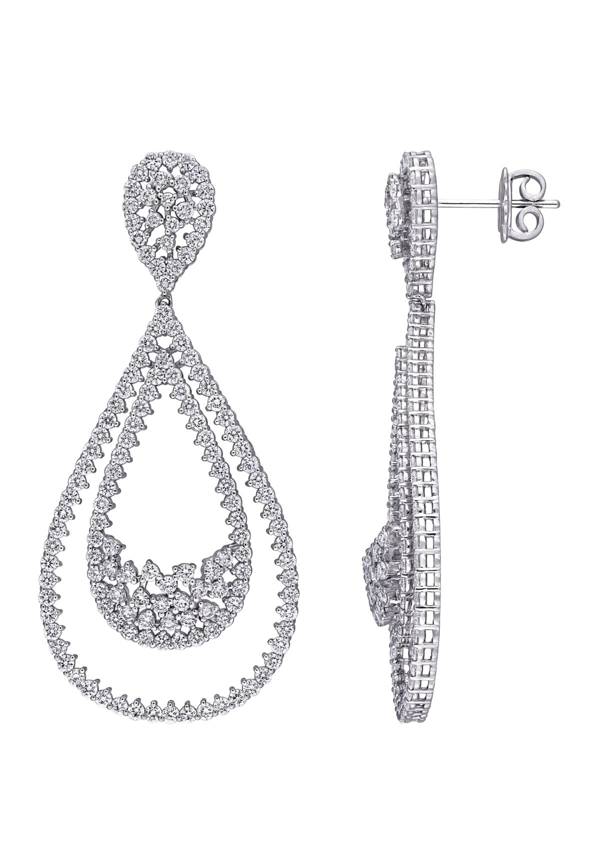 4.15 ct. t.w. Diamond Drop Earrings in 14K White Gold