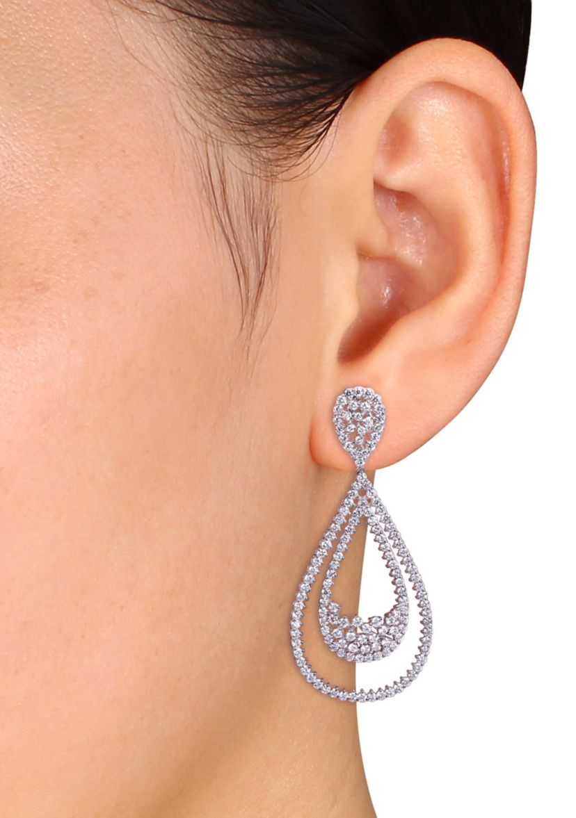 4.15 ct. t.w. Diamond Drop Earrings in 14K White Gold