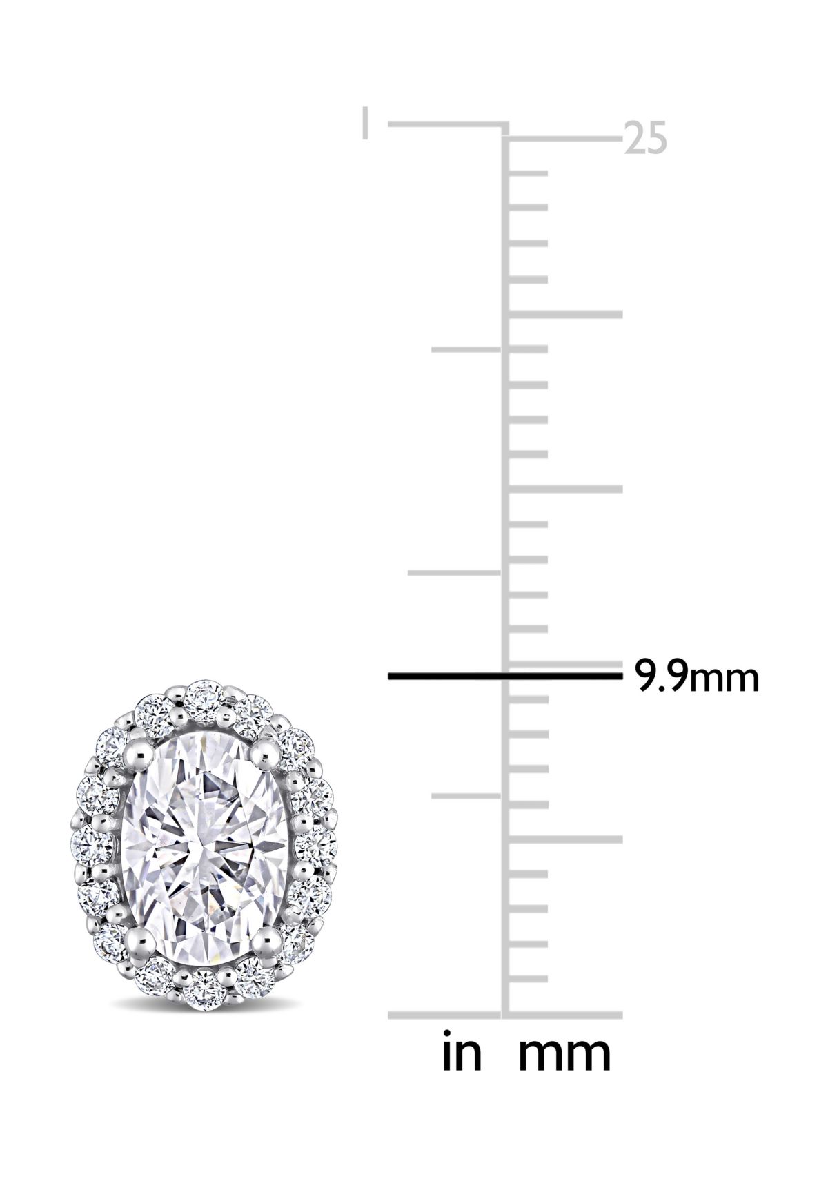 2.33 ct. t.w. Lab Created Moissanite Oval Halo Stud Earrings in 10K White Gold