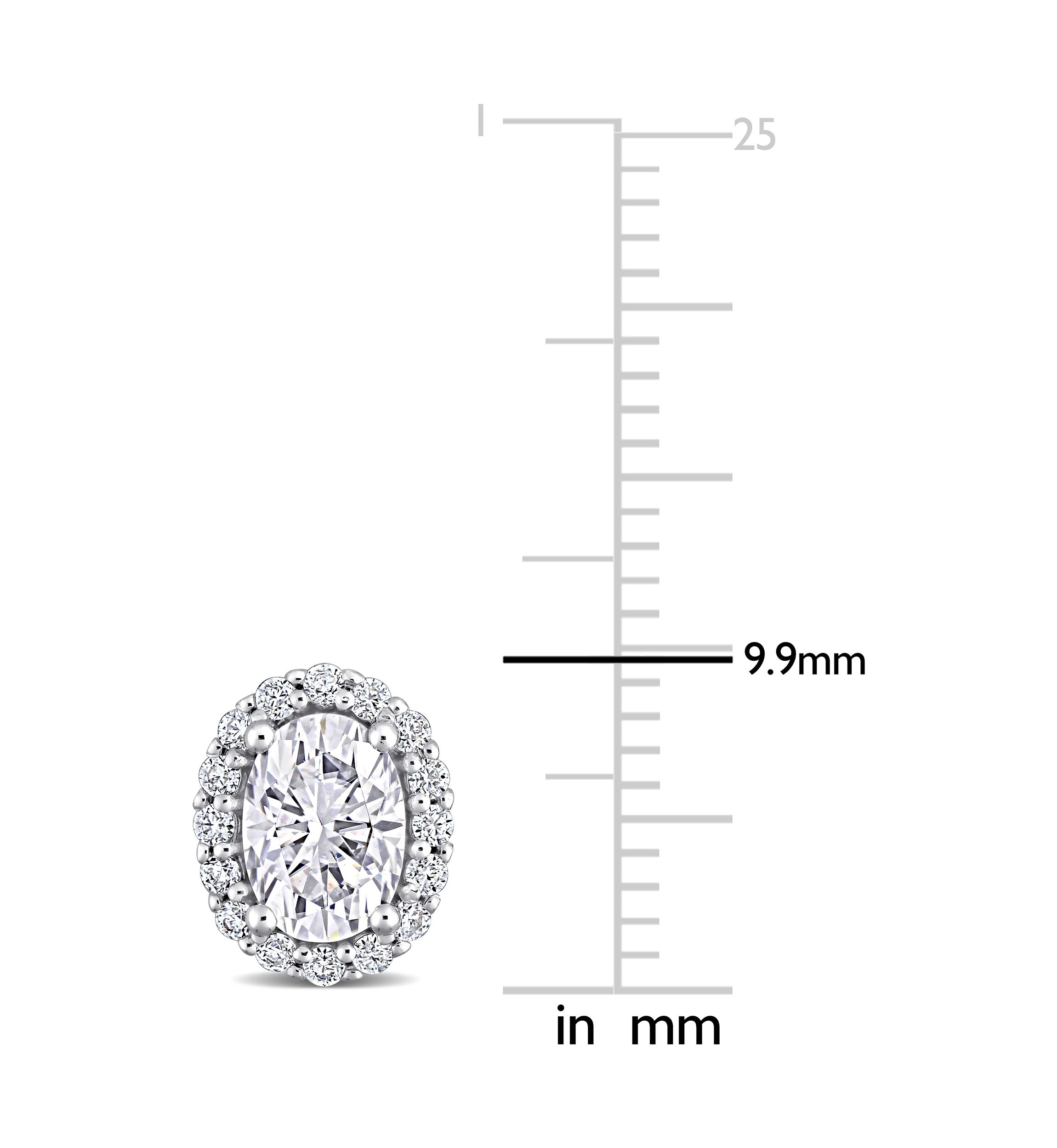 2.33 ct. t.w. Lab Created Moissanite Oval Halo Stud Earrings in 10K White Gold