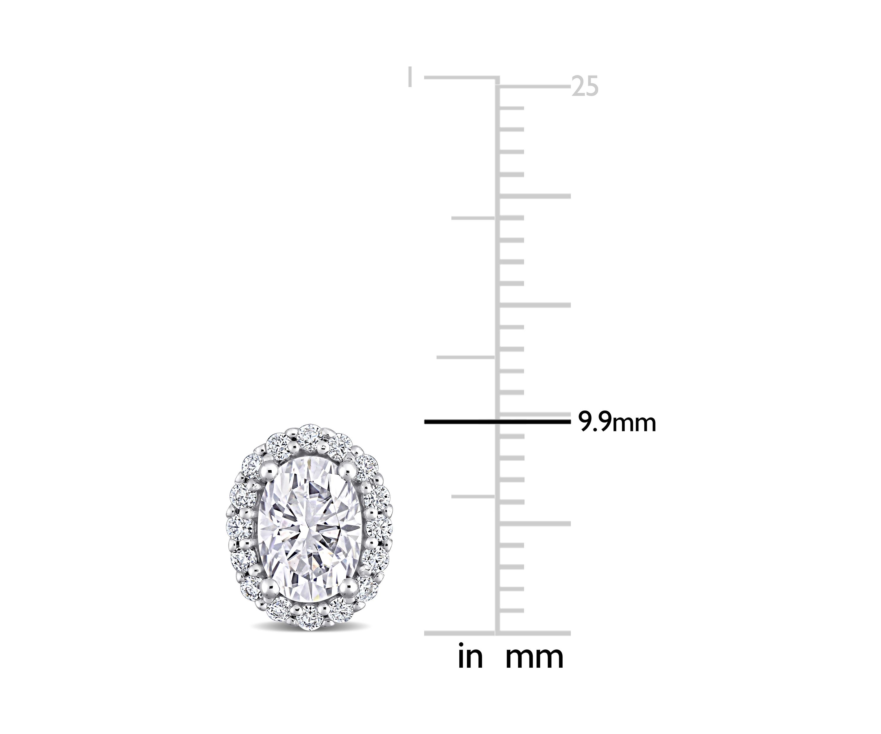 2.33 ct. t.w. Lab Created Moissanite Oval Halo Stud Earrings in 10K White Gold