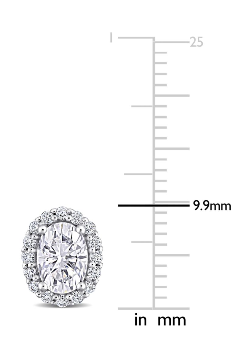 2.33 ct. t.w. Lab Created Moissanite Oval Halo Stud Earrings in 10K White Gold