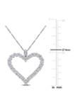 2.4 ct. t.w. Lab Created Moissanite Heart Pendant With Chain in 10K White Gold