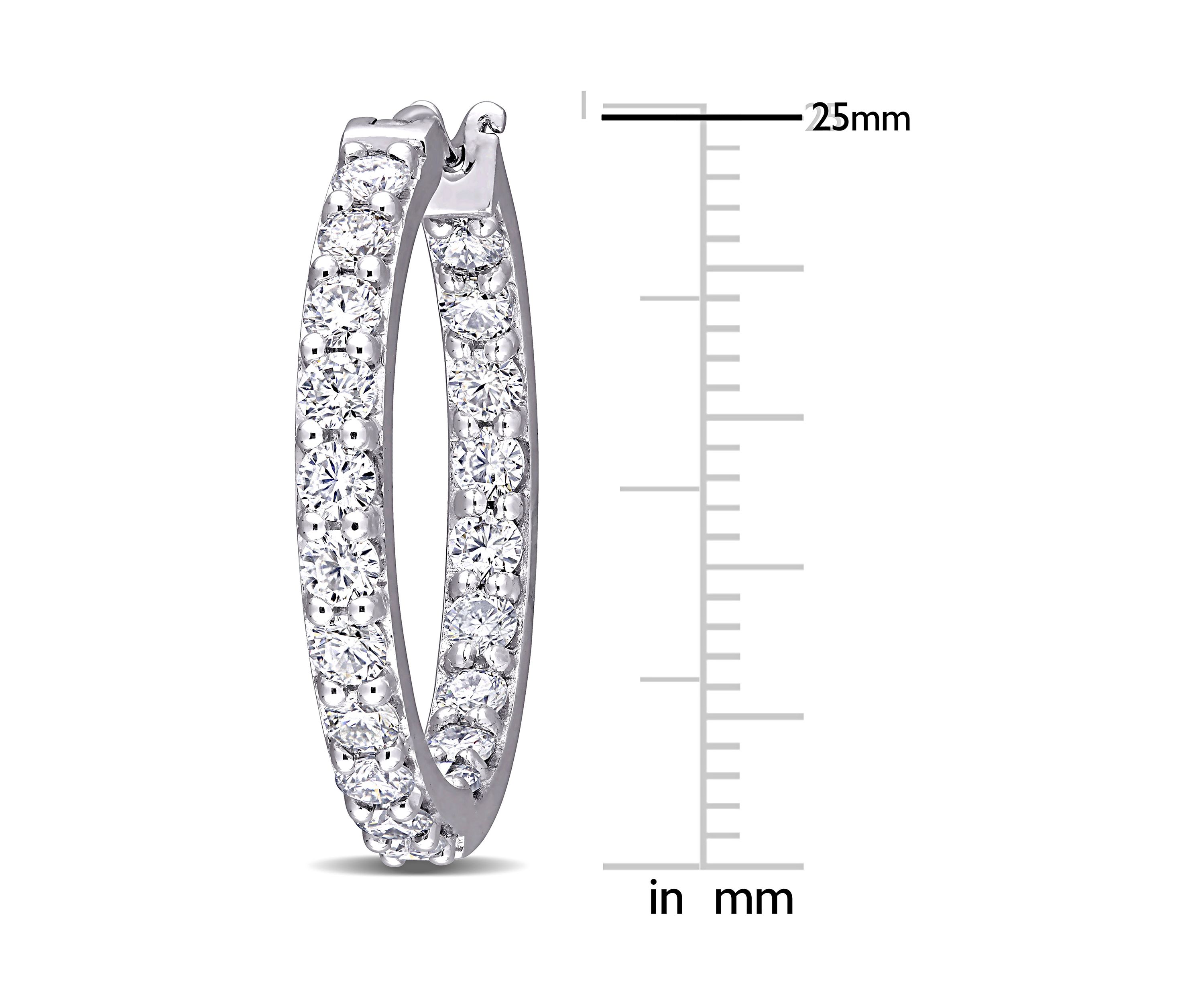 2.37 ct. t.w. Lab Created Moissanite Hoop Earrings in 10K White Gold