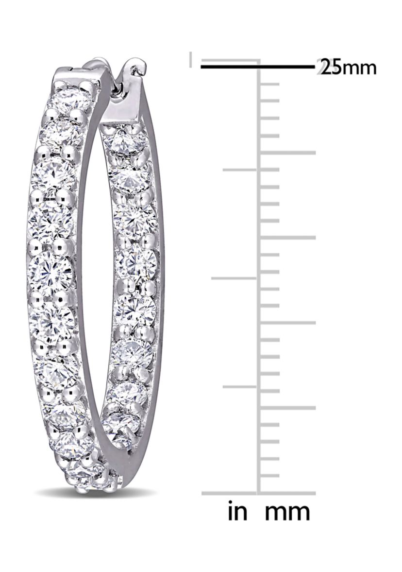 2.37 ct. t.w. Lab Created Moissanite Hoop Earrings in 10K White Gold