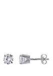 1.2 ct. t.w. Lab Created White Sapphire Solitaire Stud Earrings in 10K White Gold