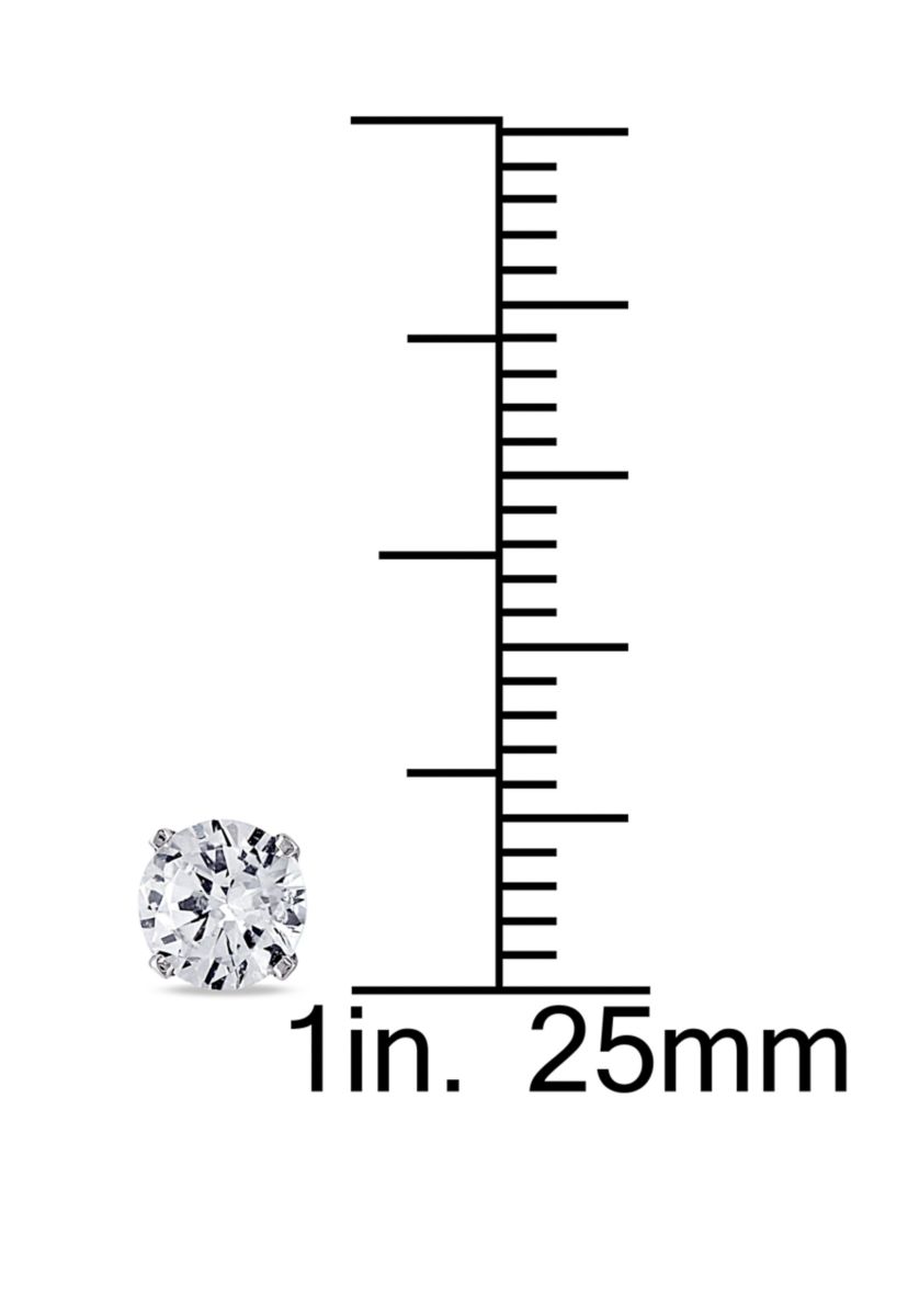 1.2 ct. t.w. Lab Created White Sapphire Solitaire Stud Earrings in 10K White Gold