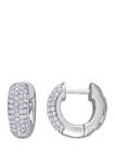 1/2 ct. tw. Diamond Cluster Cuff Hoop Earrings in 14K White Gold