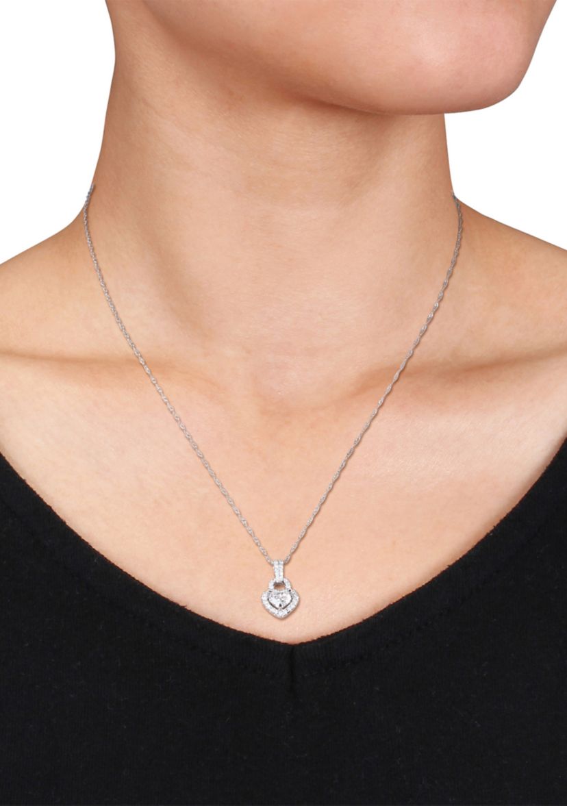 1 ct. t.w. Diamond Heart Pendant with Chain in 14K White Gold