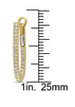 1/4 ct. t.w. Diamond  Inside Outside Slender Hoop Earrings in 14K Yellow Gold
