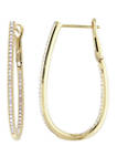 1/2 ct. t.w. Diamond Inside Outside Slender Hoop Earrings in 14K Yellow Gold