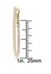 1/2 ct. t.w. Diamond Inside Outside Slender Hoop Earrings in 14K Yellow Gold