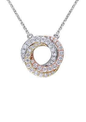Belk & Co 1/2 Ct. T.w. Diamond Interlaced Swirl Necklace In 14K 3-Tone Gold