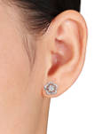 1/2 ct. t.w. Diamond Flower Stud Earrings in 14K White Gold