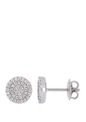 Belk & Co 1/3 ct. t.w. Diamond Circular Cluster Stud Earrings in 14K White Gold