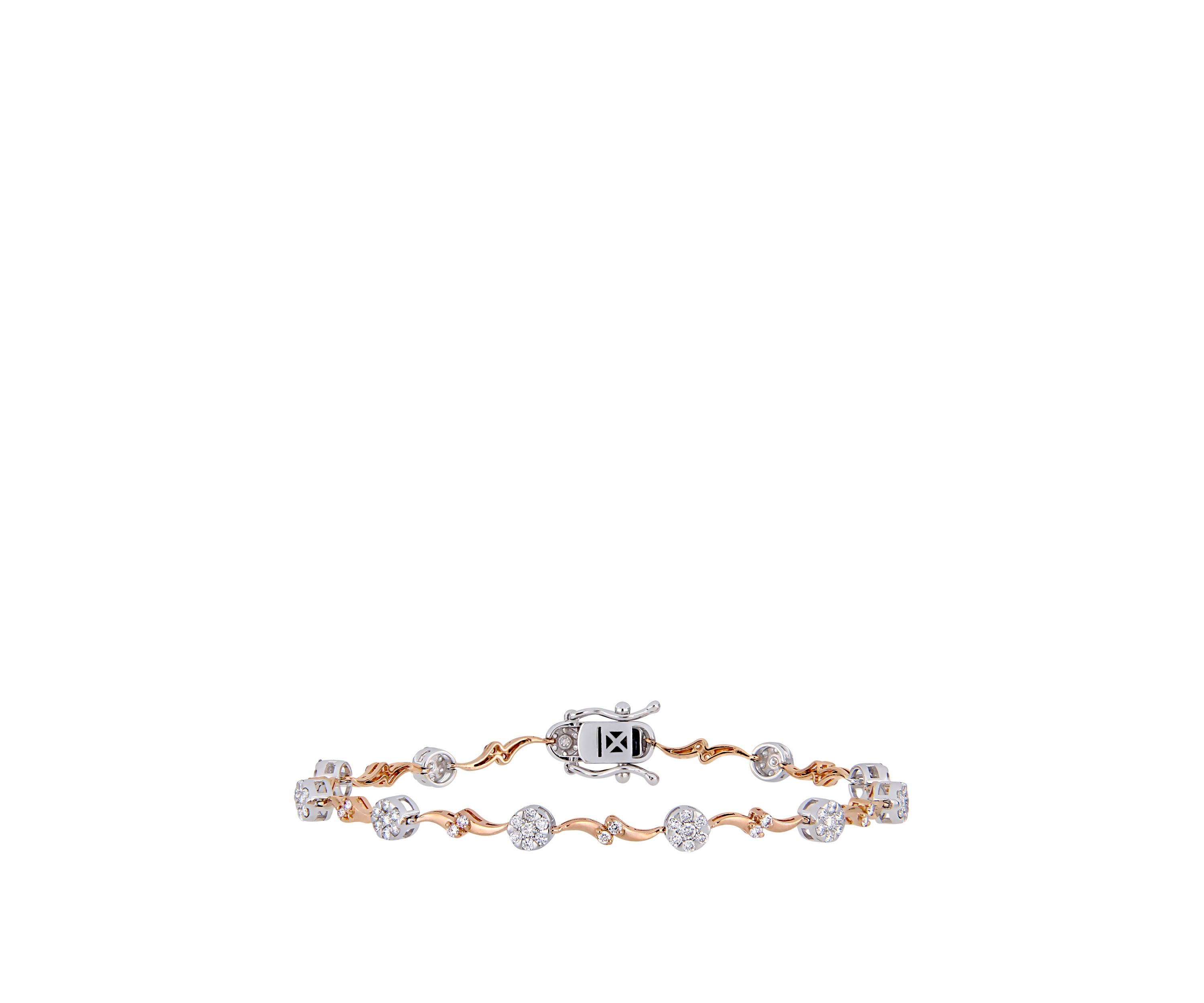 1.16 ct. t.w. Diamond Stationed Tennis Bracelet in 14K Two Tone Gold