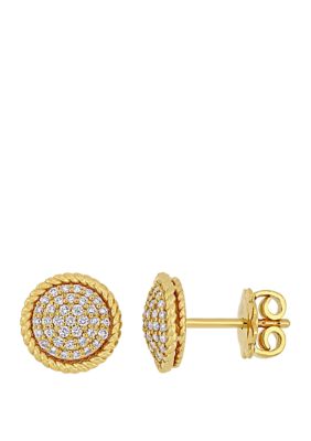 Belk & Co 1/3 ct. t.w. Diamond Circular Cluster Stud Earrings in 14K Yellow Gold