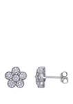 1 ct. t.w. Diamond Flower Stud Earrings in 14K White Gold
