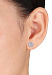 1 ct. t.w. Diamond Flower Stud Earrings in 14K White Gold