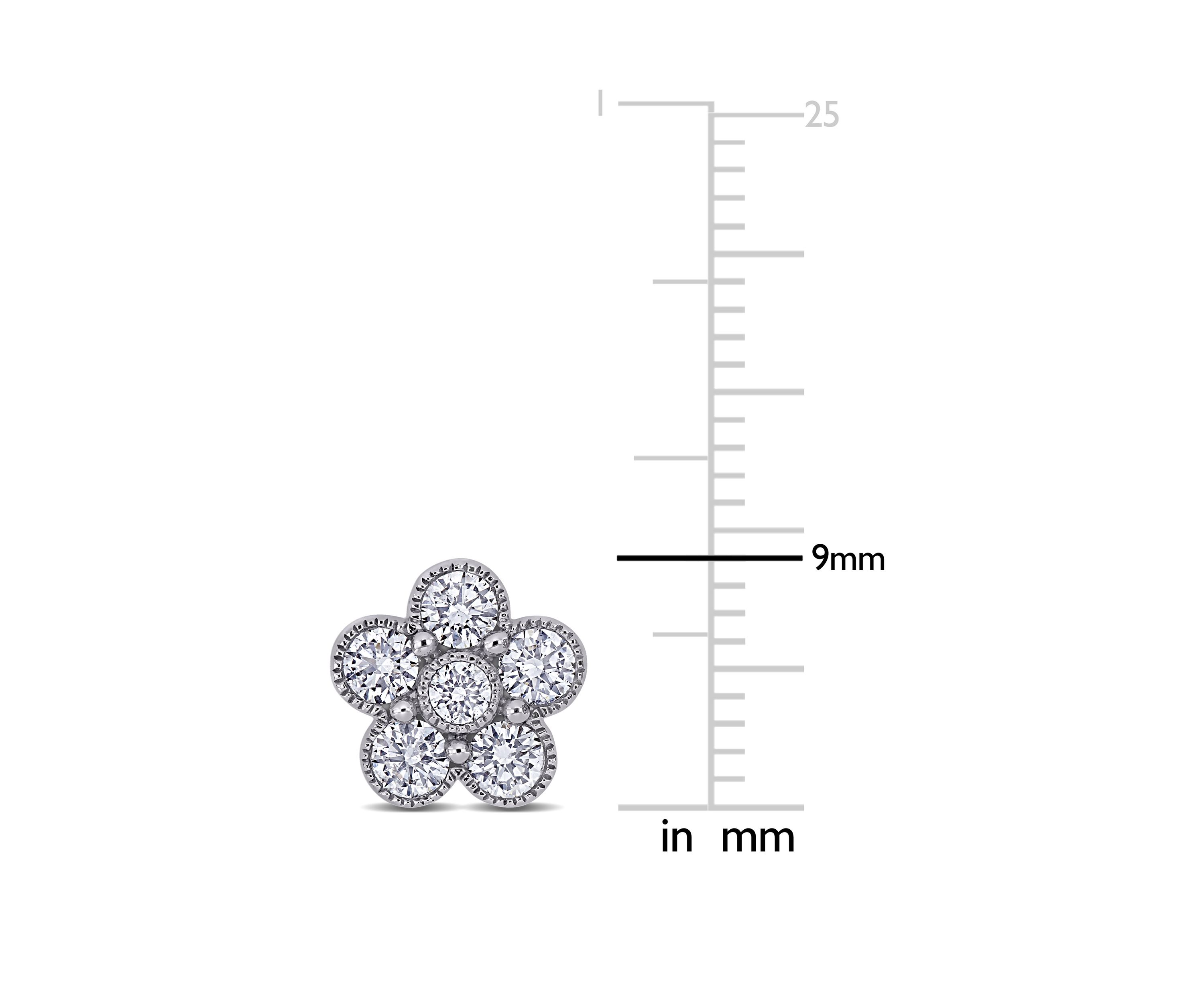 1 ct. t.w. Diamond Flower Stud Earrings in 14K White Gold