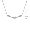 7/8 ct. t.w. Diamond Station Curved Bar Necklace in 18K White Gold