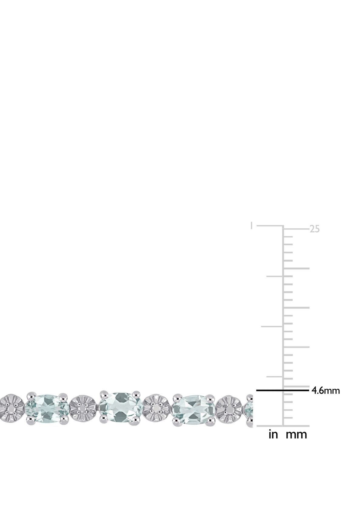 7.2 ct. t.w Aquamarine and 1/10 ct. t.w. Diamond Accent Tennis Bracelet in Sterling Silver