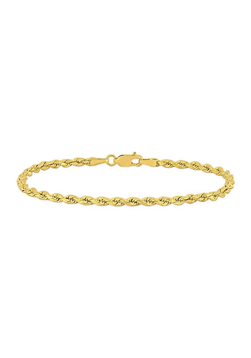 Rope Chain Bracelet in 14k Yellow Gold (3 mm/7.5 Inch)
