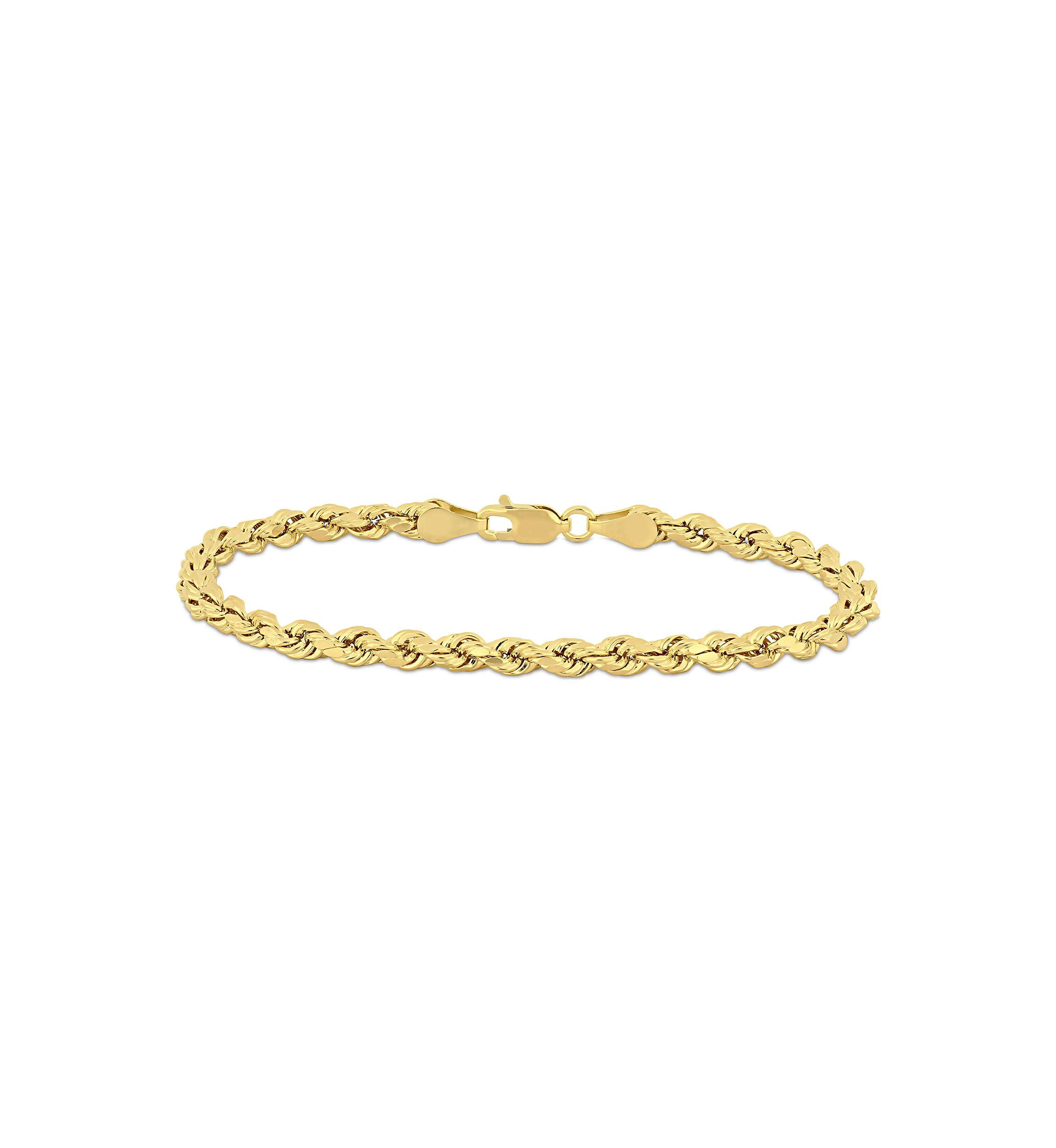 Rope Chain Bracelet in 14k Yellow Gold (4 mm/7.5 Inch)